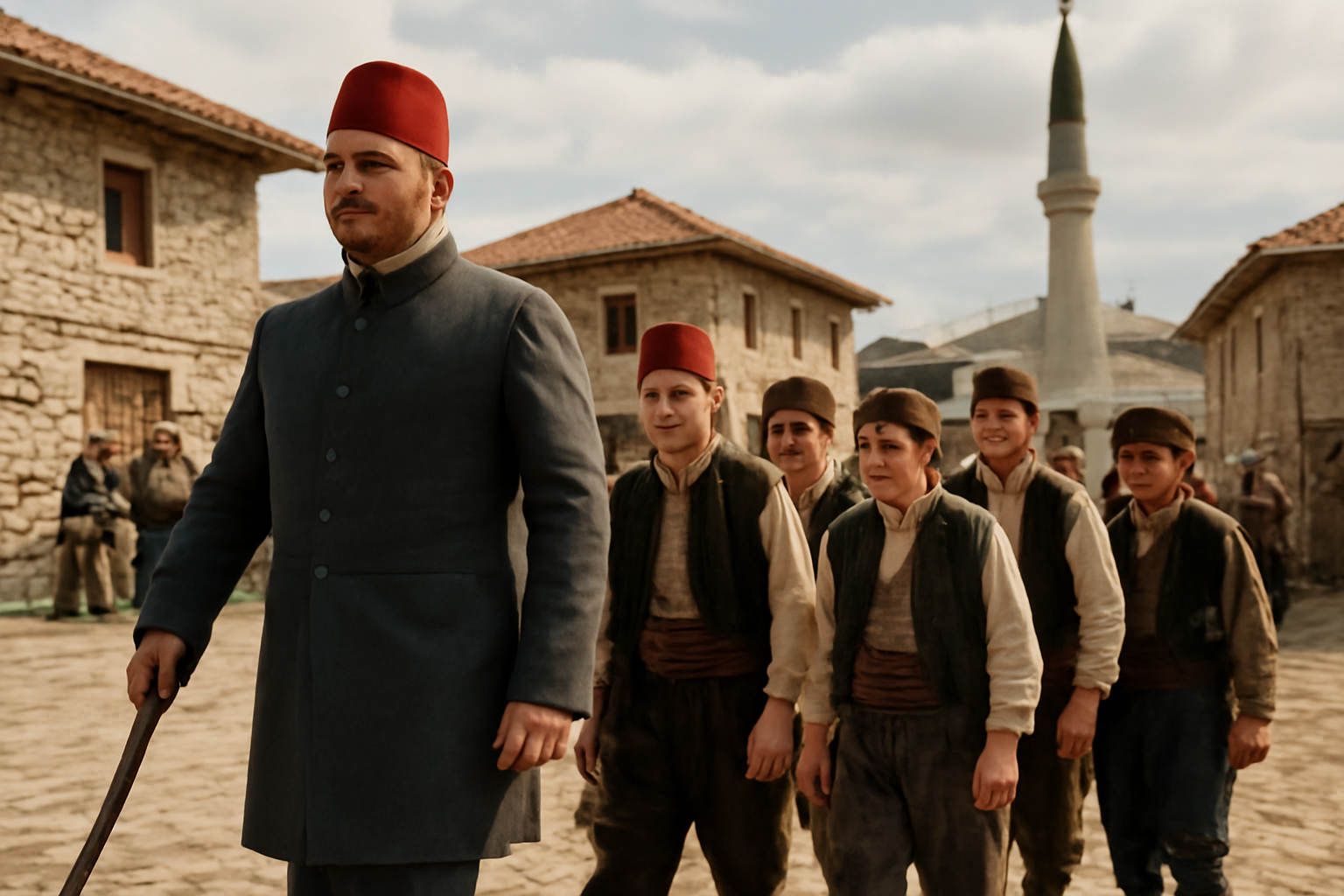 Ilustrasi rekrutmen devshirme Ottoman di desa Balkan